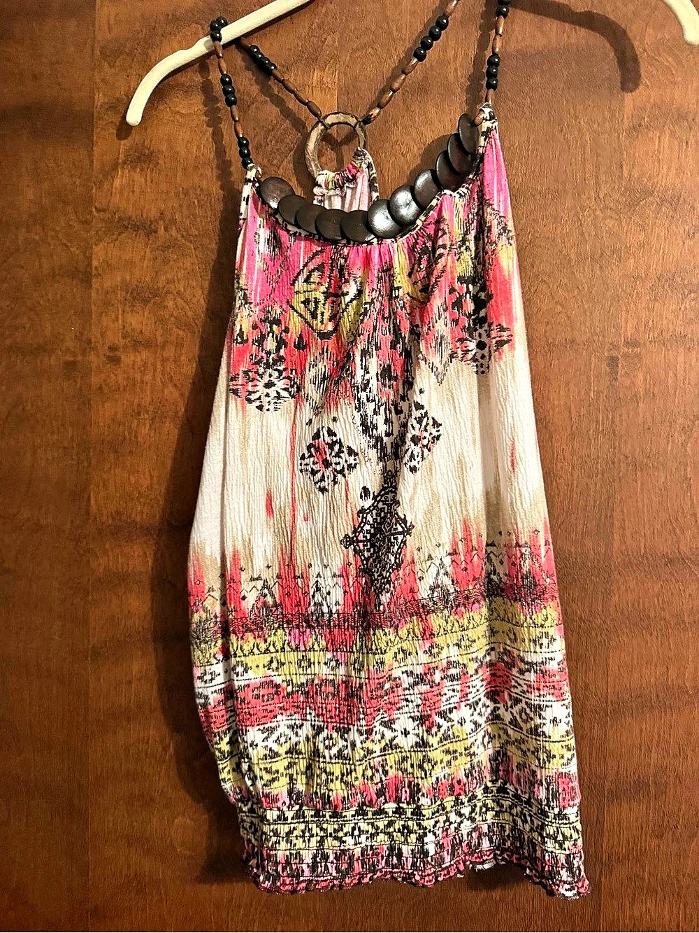 Cato Printed Halter Camisole in Pink & White Like New